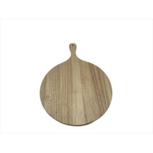 Round Rubber Wood Pizza Cutting Board With Customization Handle