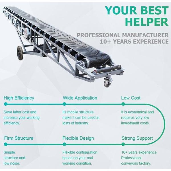 Mining Industry Hopper Belt Conveyor , Flexible Belt Conveyor 1 Year Warranty