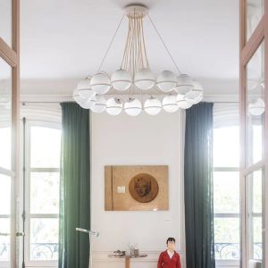 Nordic Minimalist Glass Shade Ring chandelier Living Dinning Room Model 2109