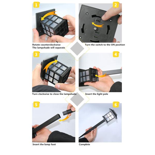 2700K 3 Colors Auto On Solar Lantern Path Lights ABS Solar Walkway Lamps