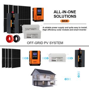 Cheap 5KW Complete Off-Grid Solar Power Kit for Home Use | All-in-One System with Battery &amp; Inverter for sale