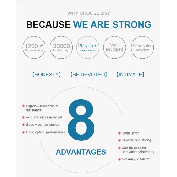 Fully Automated Biochemistry Analyzer Cuvette Glass Cup for and Wave Length 340-800nm