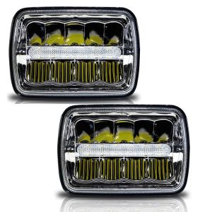Square LED Headlights, 5x7/7x6-inch Sealed Beam Headlamp H/Low Beam with Parking