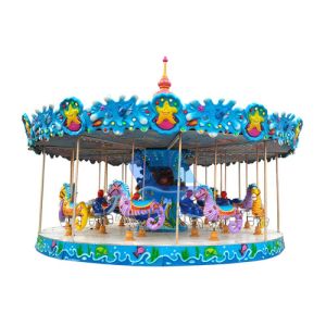 12 Seats Kids Carousel Ride 4.8m Height Color Customized For Amusement Park