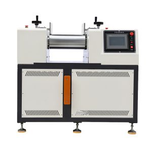 China Two Roll Mill with SUS304 Stainless Steel Hopper Adjustable Roller Spacing and High Speed Mixer for Rubber Mixing on sale