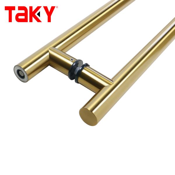 Luxury H Type Stainless Steel Entrance Frameless Door Handles Lockable Glass Door Handle