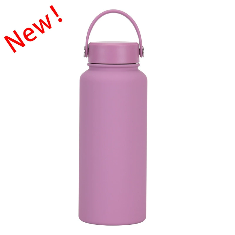 New Stainless Steel Sports Water Bottle Large-capacity 1L American Wide-mouth Insulated Flask Portable Outdoor Customized Water Cup