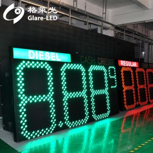 High Brightness 8"-32" Digit Height LED Gas Price Sign with 5000-8000cd/m2 and 2