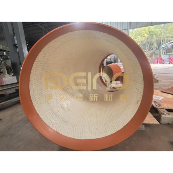 Large-diameter ceramic patch pipes Alumina ceramic lined pipe Ceramic tile lined pipe Ceramic lined pipe for mining slurry transport Cement plant coal