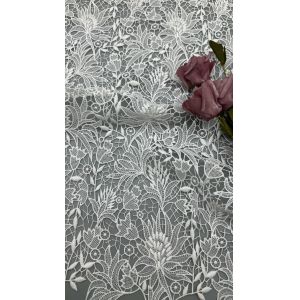 China Laser Lace White Luxury Embroidery Elegant Luxary knit Flower Embroidery Fabric Lace Fabric Wedding Birthday Occasions Hight Quality For Ladies Fabric on sale