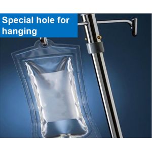 China 500ml IV Solution Medical Fluid Bag Double Tube Infusion Bag Non DEHP Empty IV Bag Single Port with butterfly twist-of on sale