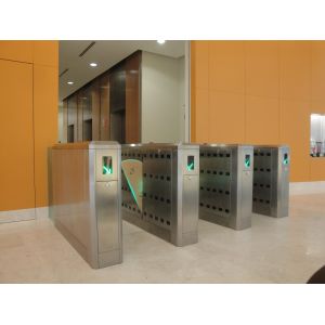 110V/220V stainless steel full-auto access control flap barrier