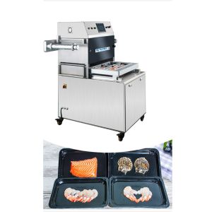Vertical Display Modified Atmosphere Packaging Equipment Skin Meal Tray Packer