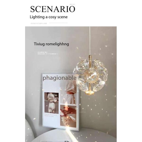 Modern Hotel Wedding Decor Crystal Hall Lamp With D120mm Light Source And 50000 Hours Lifespan Round Crystal Flower Pendant Light