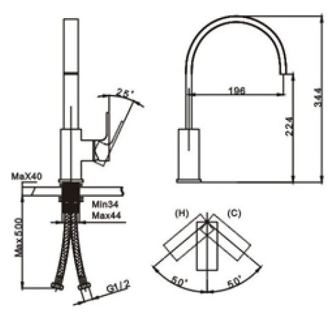 Modern Polished Chrome Kitchen Sink Water Faucet for Home , Ceramic Cartridge