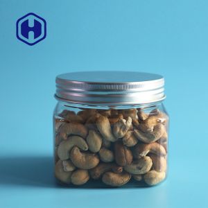 420ml 16oz Sweet Square PET Jar With Aluminum Cap Food Packing