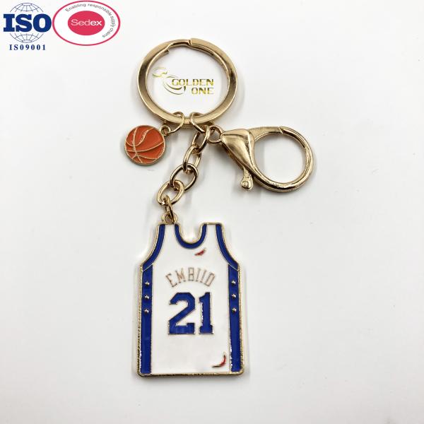 Number 24 Basketball Jersey KeyChain Custom Metal Vest Shape Personalised Keychain