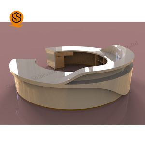 Joint Seamless Solid Surface Reception Desk White Front Desk Reception