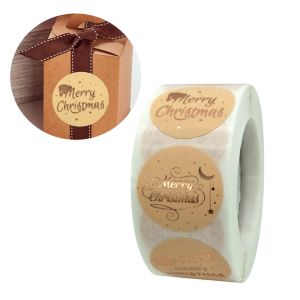 Printed Round Sticker Labels Christmas Custom Gold Foil Circle Stickers