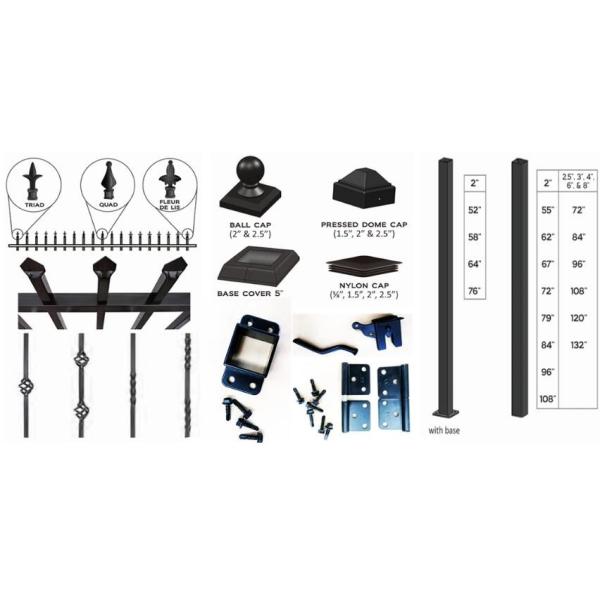 Security Decorative Architecture Wrought Iron Steel Fence For Garden