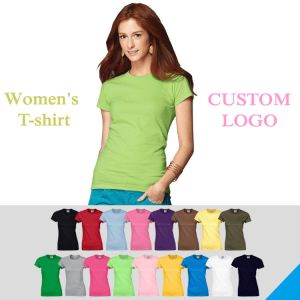Wholesale Cheap Plain Tee Custom Logo 180G Cotton Woman T-shirt in bulk