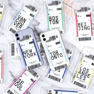 Gel Boarding Pass Phone Cases Light Weight Camera Protection