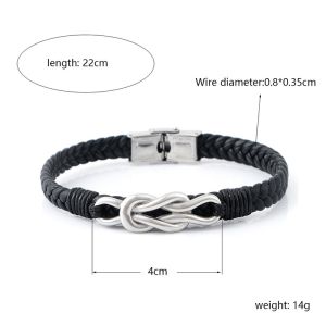 Explosive leather magnetic buckle men's bracelet retro trend simple bracelet