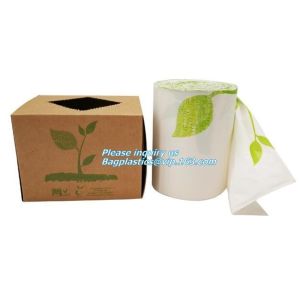 Customized biodegradable compostable Drawstring garbage bag, compostable garbage