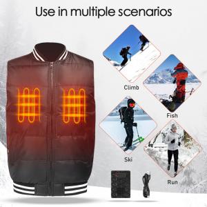 Cheap Sustainable Heated Down Waistcoat Outdoor Heated Vest 5V USB Power for sale