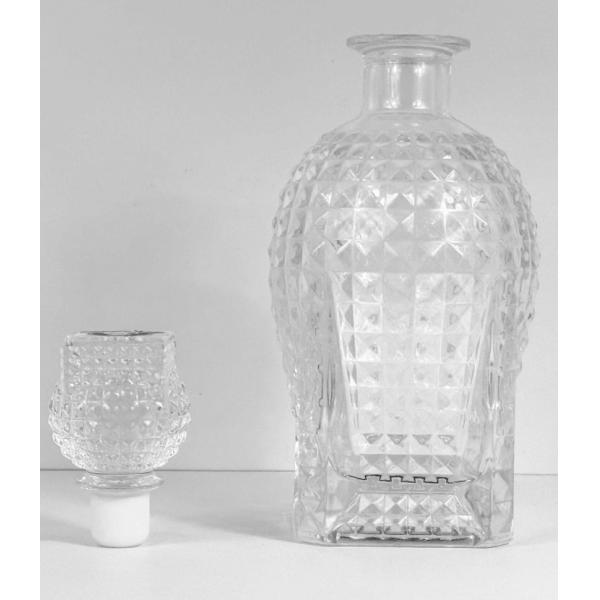 Super Flint Diamond Cut Glass Decanter , XO, brandy , Vodka Liquor Gin Rum Tequila Whisky Brandy Spirit Glass Bottle With Solid Glass Stoppers