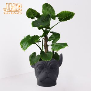 Cheap Decorative Fiberclay Bronze Plant Pots Lion Statue Tabletop Planter for sale