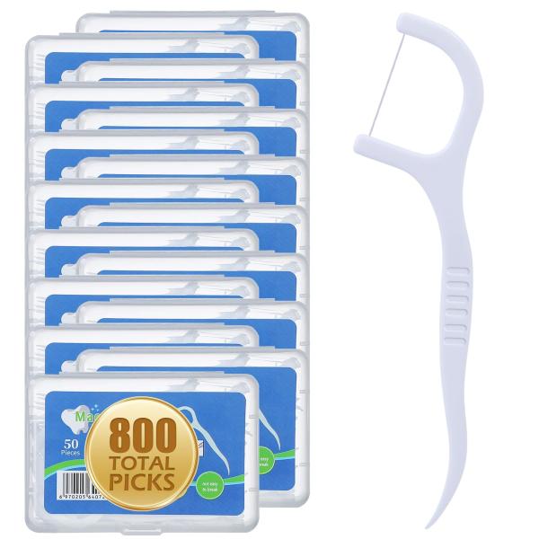 Quality 800 Count Dental Floss Picks Deep Cleaning Protect Gums Family Pack With 50 Picks Per wholesale
