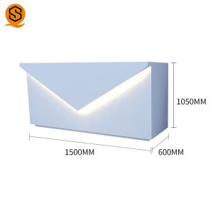 Cheap NFS Matte Solid Surface Reception Desk Repairable Shaped Processing for sale