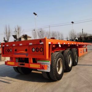 Customizable 3 4 Axel 12.5M 40ft Flatbed Semi Trailer Container Flatbed Car