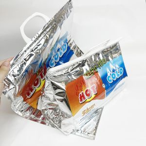 China Plastic Silver Custom Disposable Hot Cold Thermal Bag For Frozen Food on sale