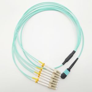 3M Duplex OM3 MPO To 8xLC Fiber Optical Patch Cord 50/125