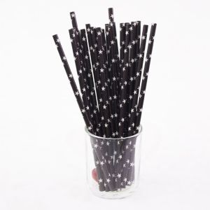 Artifacts Decorative Blue Striped Paper Drinking Straws