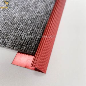 China Fluted Vinyl To Carpet Transition Strip Shiny Red Decorative on sale