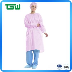 ISO 13485 Fluid Repellent Nonwoven Isolation Gown With Elastic Cuff