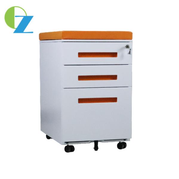 Quality 3 Drawer Slideway Mobile File Cabinet Rotating Assembled With Cushion wholesale