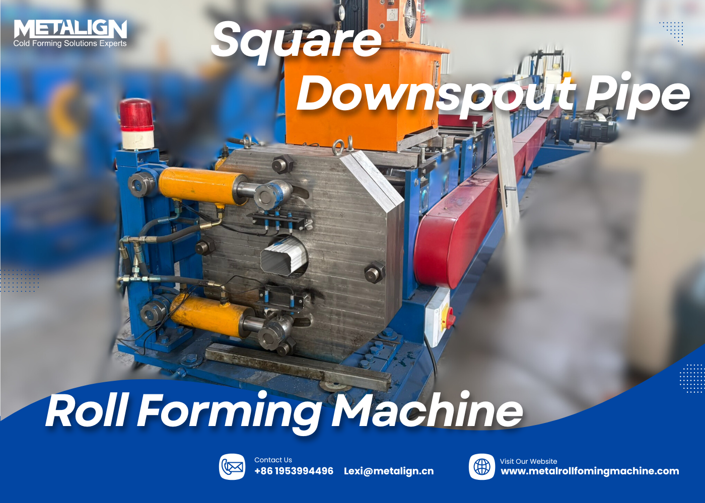 Automated Square Downspout Roll Forming Machine With 18 Stations 5.5Kw Motor And 0.3-0.8mm Material Thickness