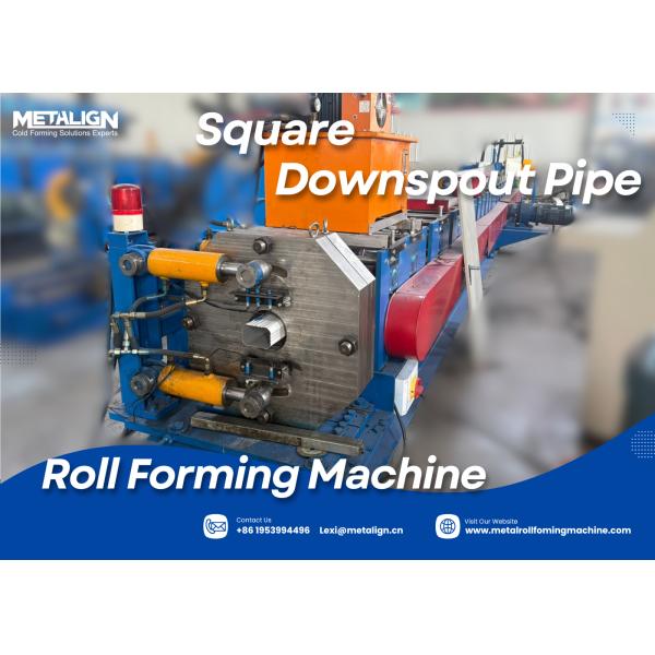 Quality Automated Square Downspout Roll Forming Machine With 18 Stations 5.5Kw Motor And 0.3-0.8mm Material Thickness wholesale