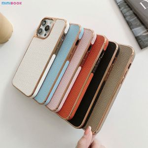 Full Cross Pebble Pattern PU Leather Mobile Phone Case for iPhone 13 14 15