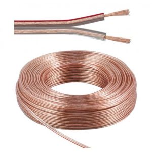 Transparent Audio Speaker Cable 1.00mm2 Stranded OFC Condcutor RoHS Compliant