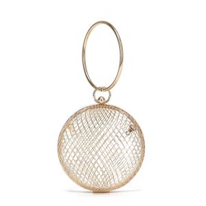 Ball Shape Clutch Purse Party Handbag Rhinestone Ring Handle ODM OEM