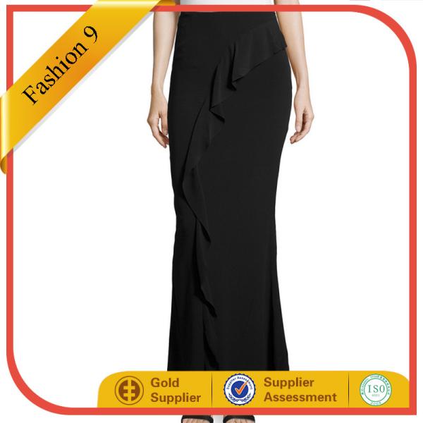 Quality Black Cascading Ruffle Skirt wholesale