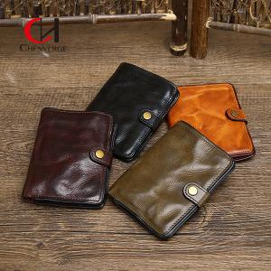 China 5.8 Inches Length Genuine Leather Purse Standard Width For Business Meeting on sale