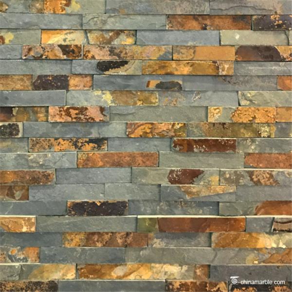 Quality Slate Culture Stone Copper Rust Grey Slate Culture Stone Cladding China Cheap Ledge Stone wholesale