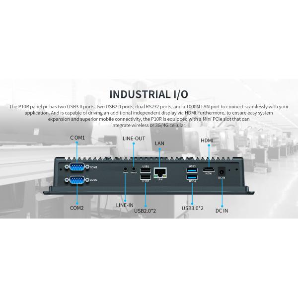 ONERugged P10R Industrial Touch Panel PC 10inch ONERugged P10R Wall Mount All-in-One Computer 4G LTE