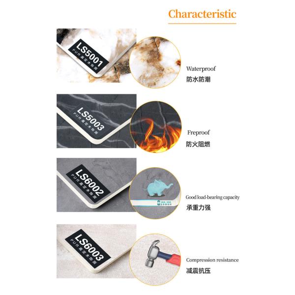 Factory Direct Sales 1.22*2.44 M PET High Gloss Marble Bamboo Charcoal Wall Panel